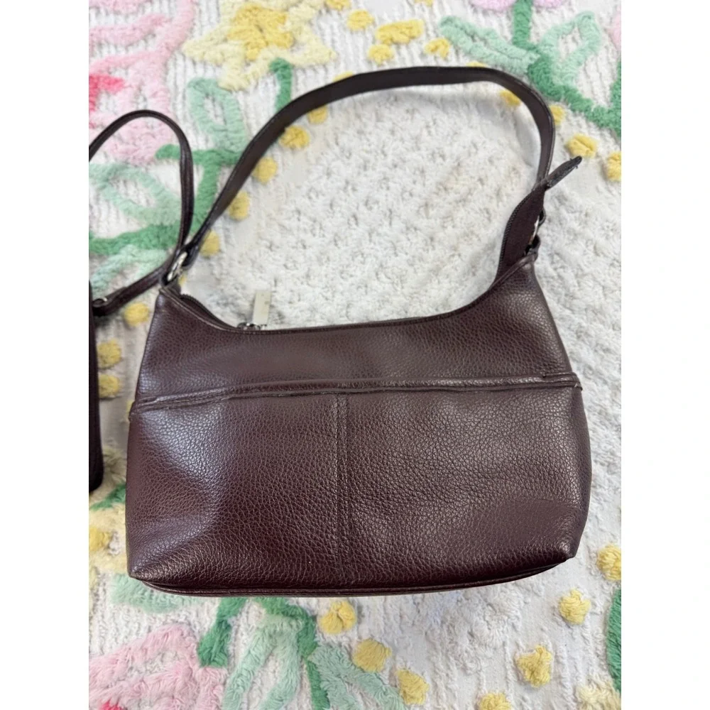 Sonoma Life Style Dark Brown Pebbled Faux Leather Shoulder Bag with Pouch